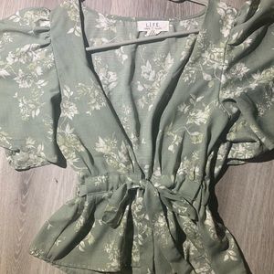 floral button up blouse
